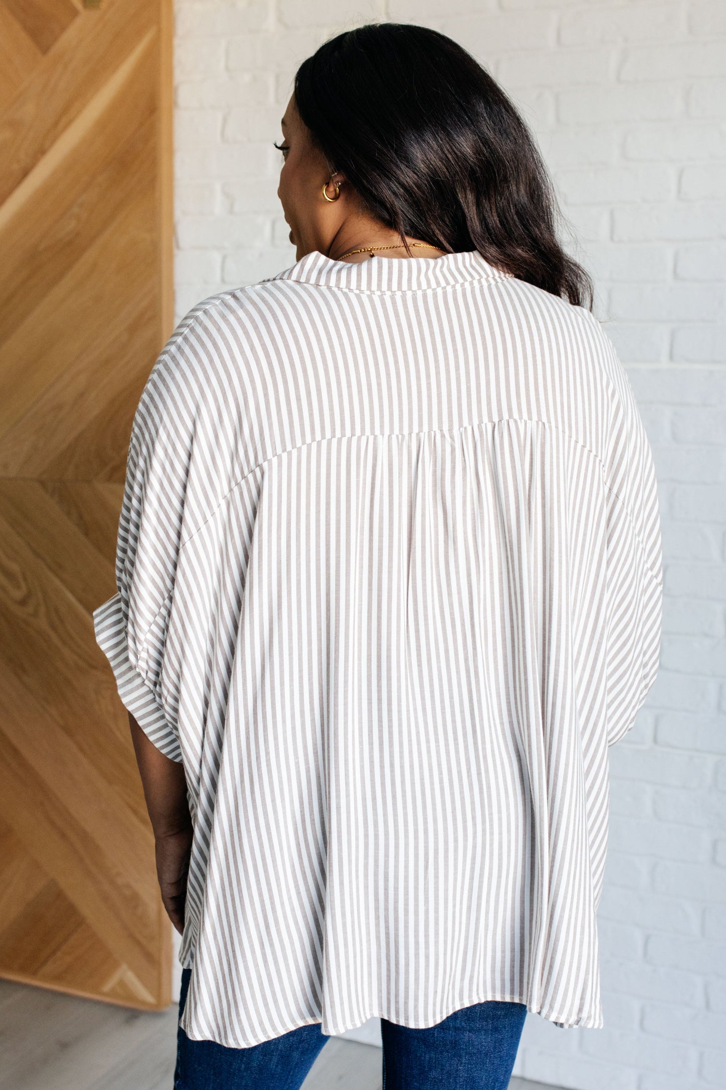 Boxy Striped Top | Mocha