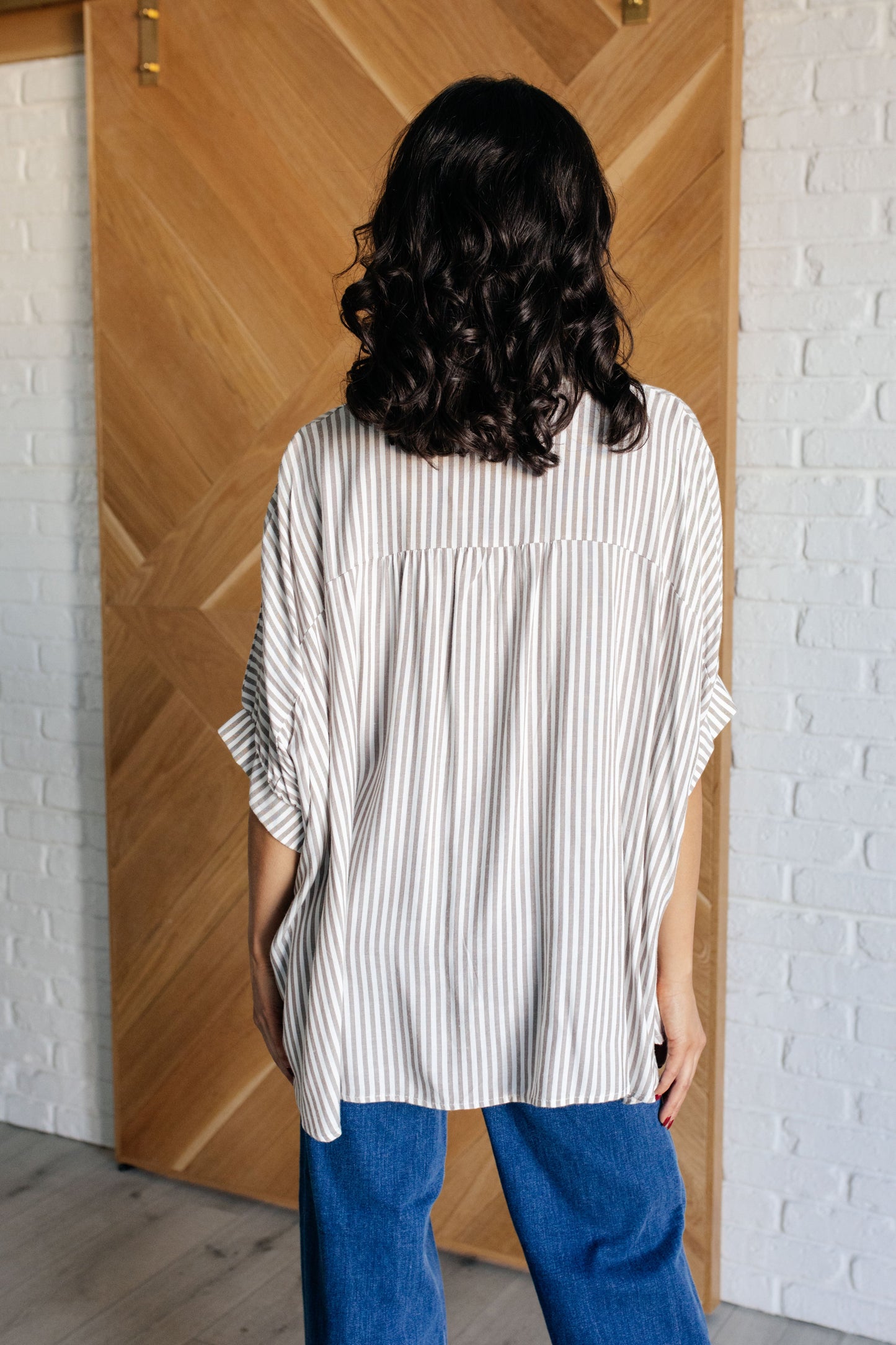 Boxy Striped Top | Mocha