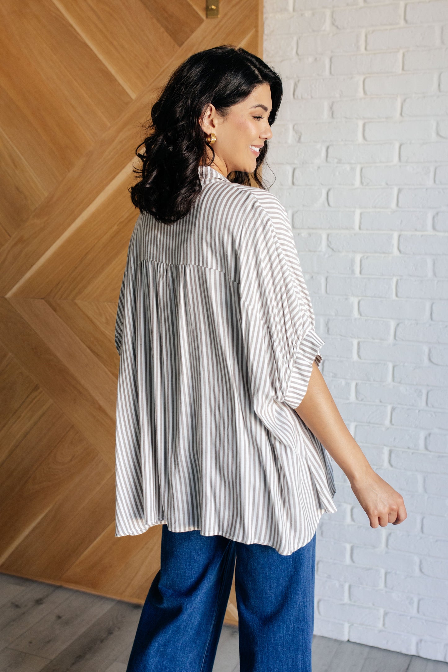 Boxy Striped Top | Mocha