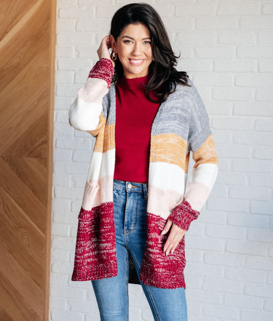 Bring the Warmth Color Block Cardigan