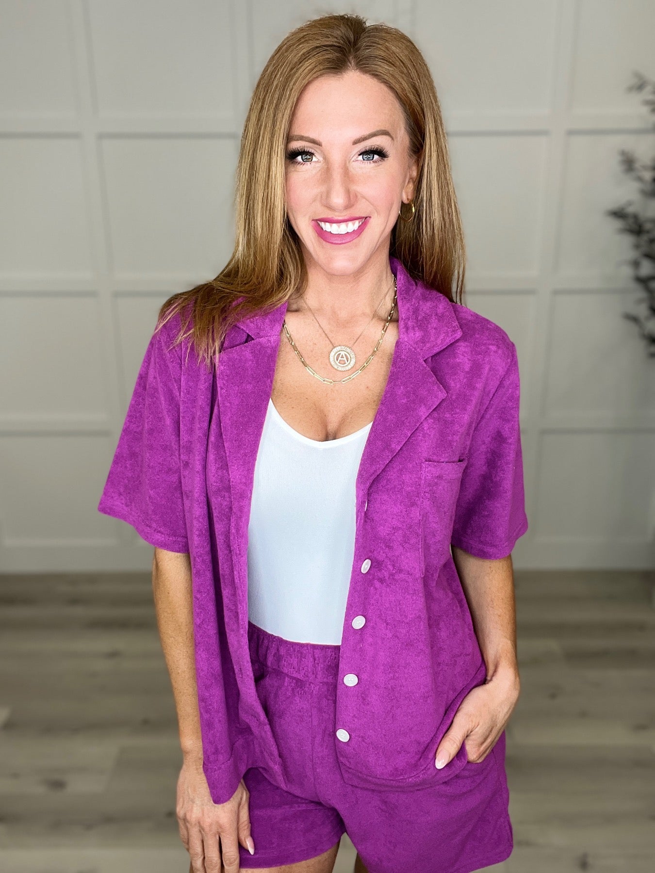 French Terry Button Down Top | Multiple Colors