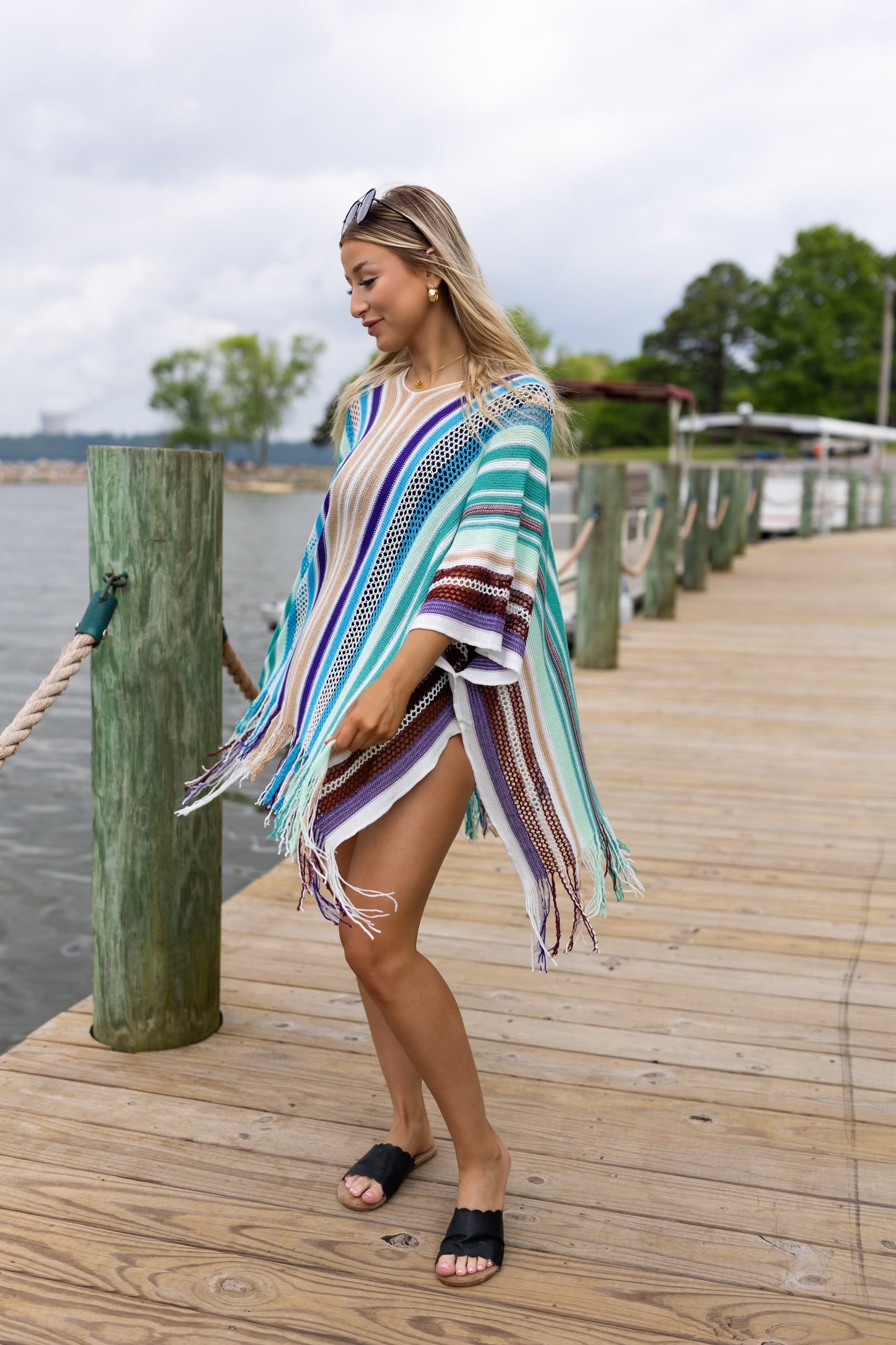 Mariana Striped Poncho | Multiple Colors