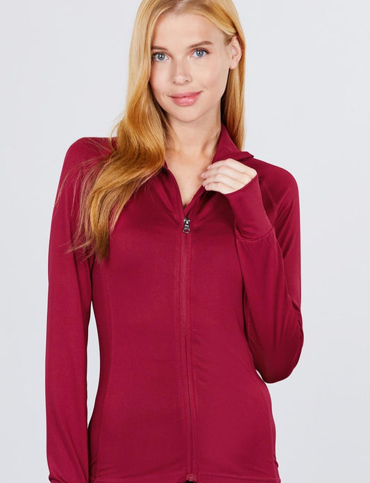 Workout Track Jacket | Cranberry