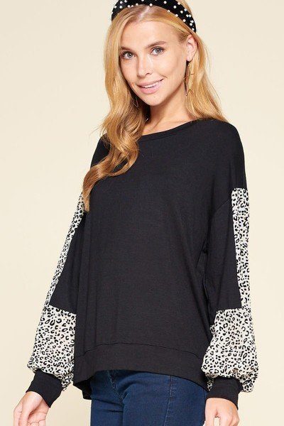 Jade Leopard Jersey Top