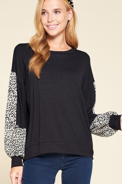 Jade Leopard Jersey Top