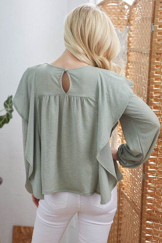 Emery Ruffle Long Sleeve Top