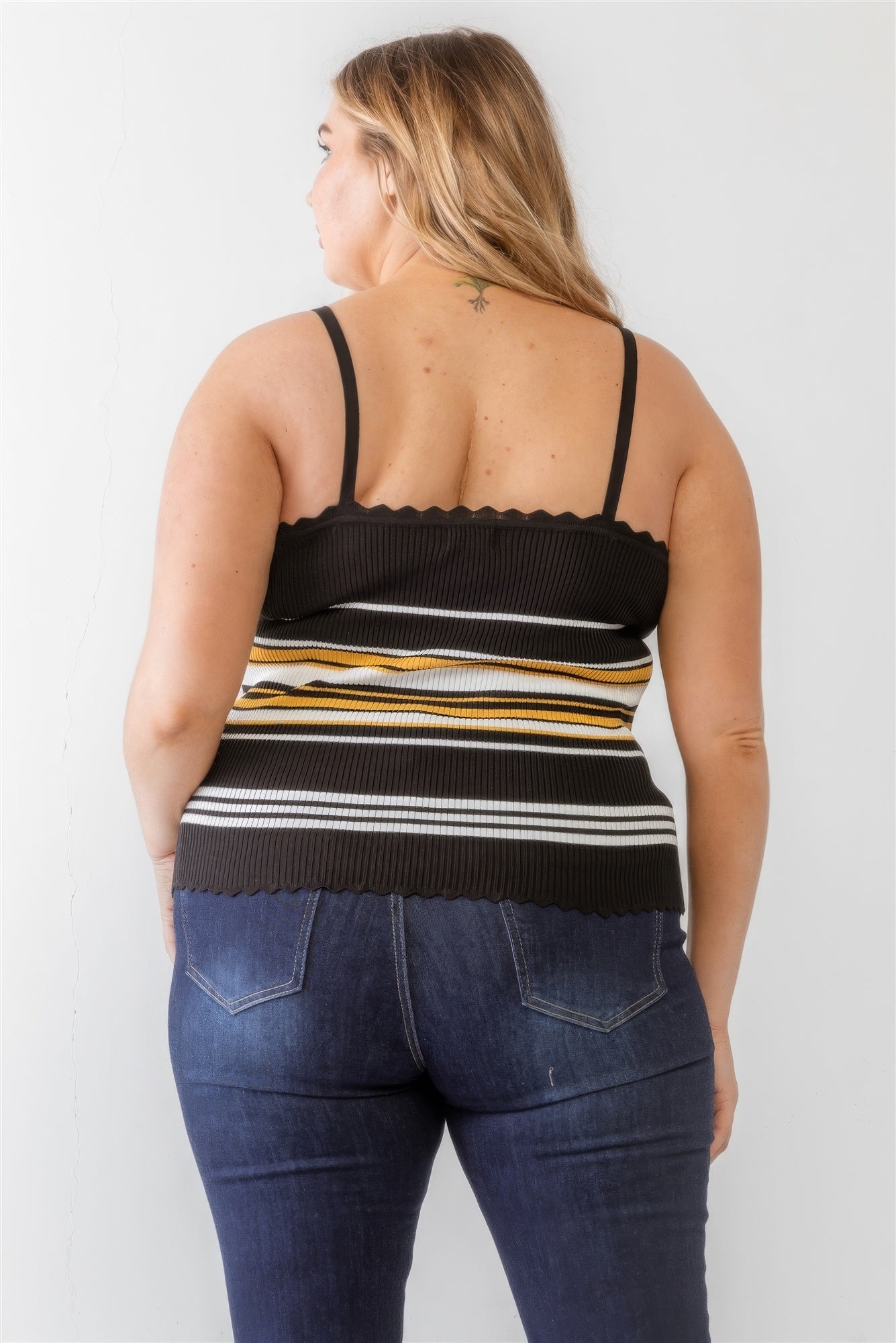 Piper Ribbed Ruffle Tank Top | Curvy