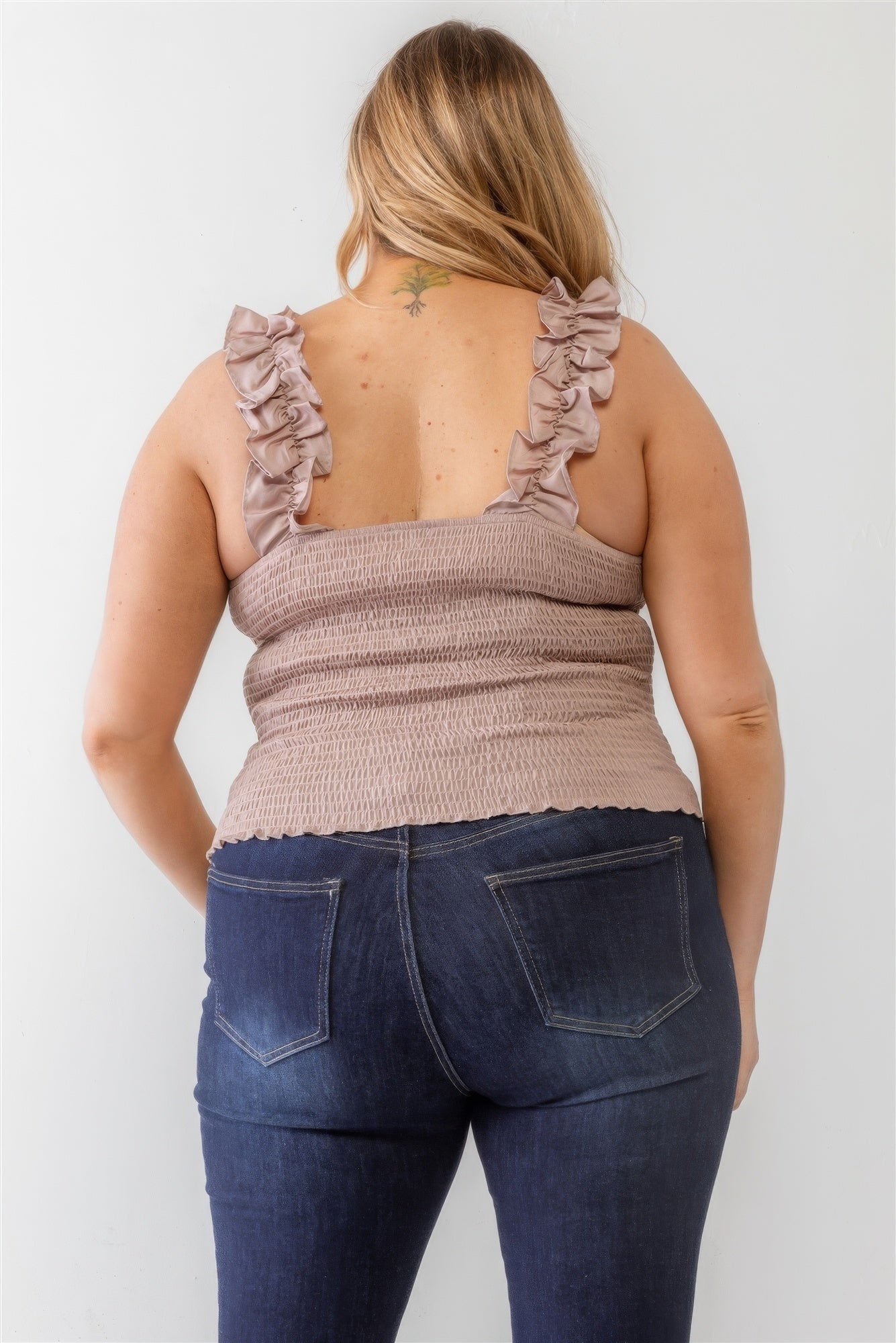 Brielle Ruffle Smocked Tank Top | Curvy