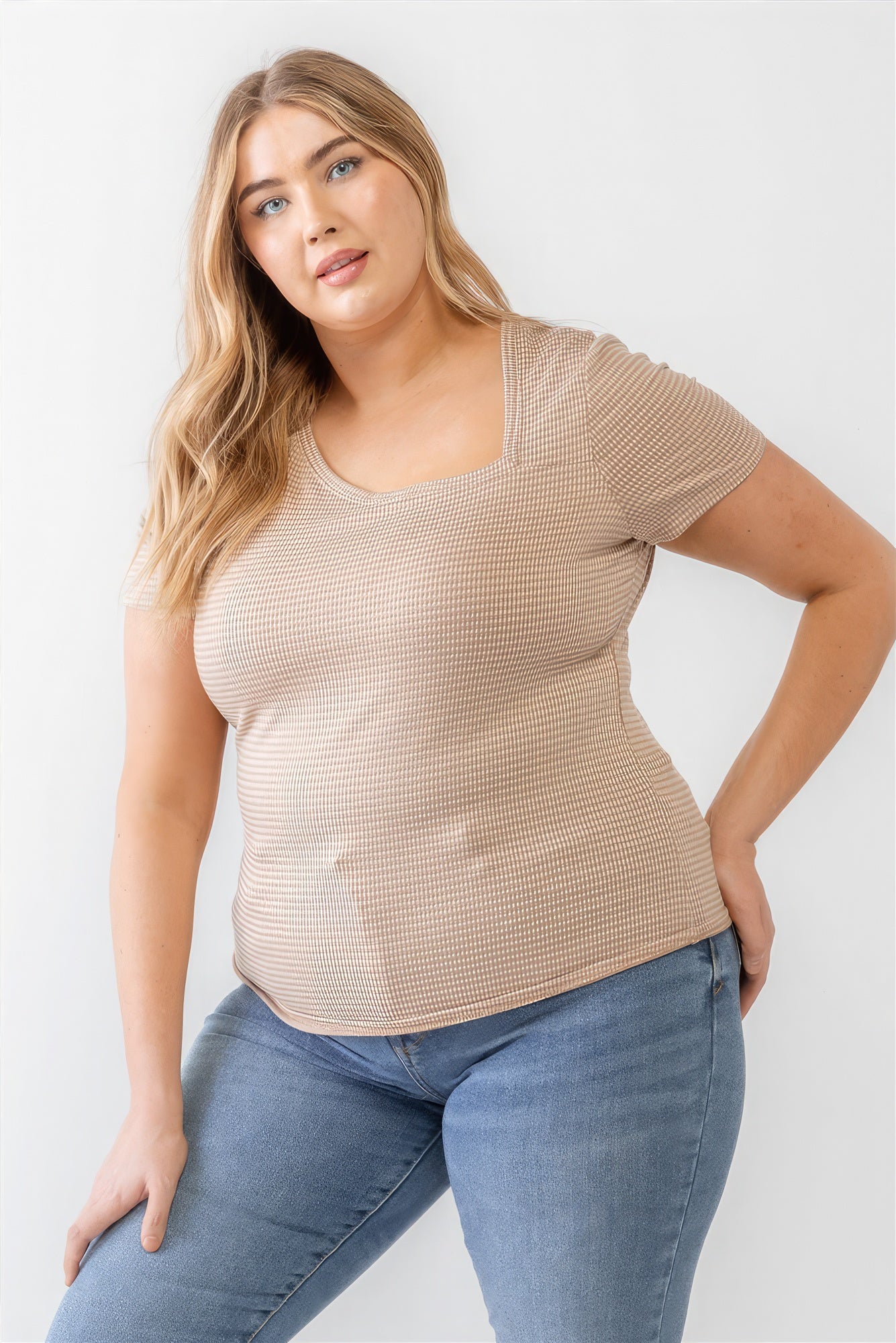 Eliza Waffle Knit Top | Curvy