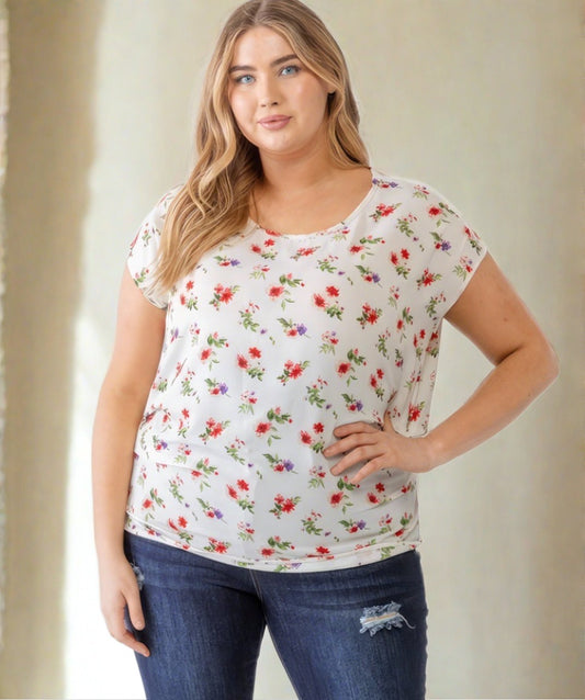 Floral Ruched Top | Curvy