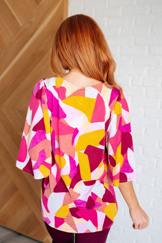 Cali Blouse | Magenta & Mustard