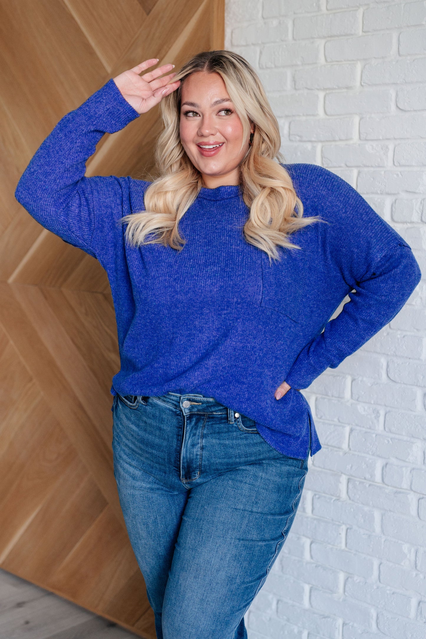 Casual Tuesday Ribbed Knit Sweater | Bright Blue