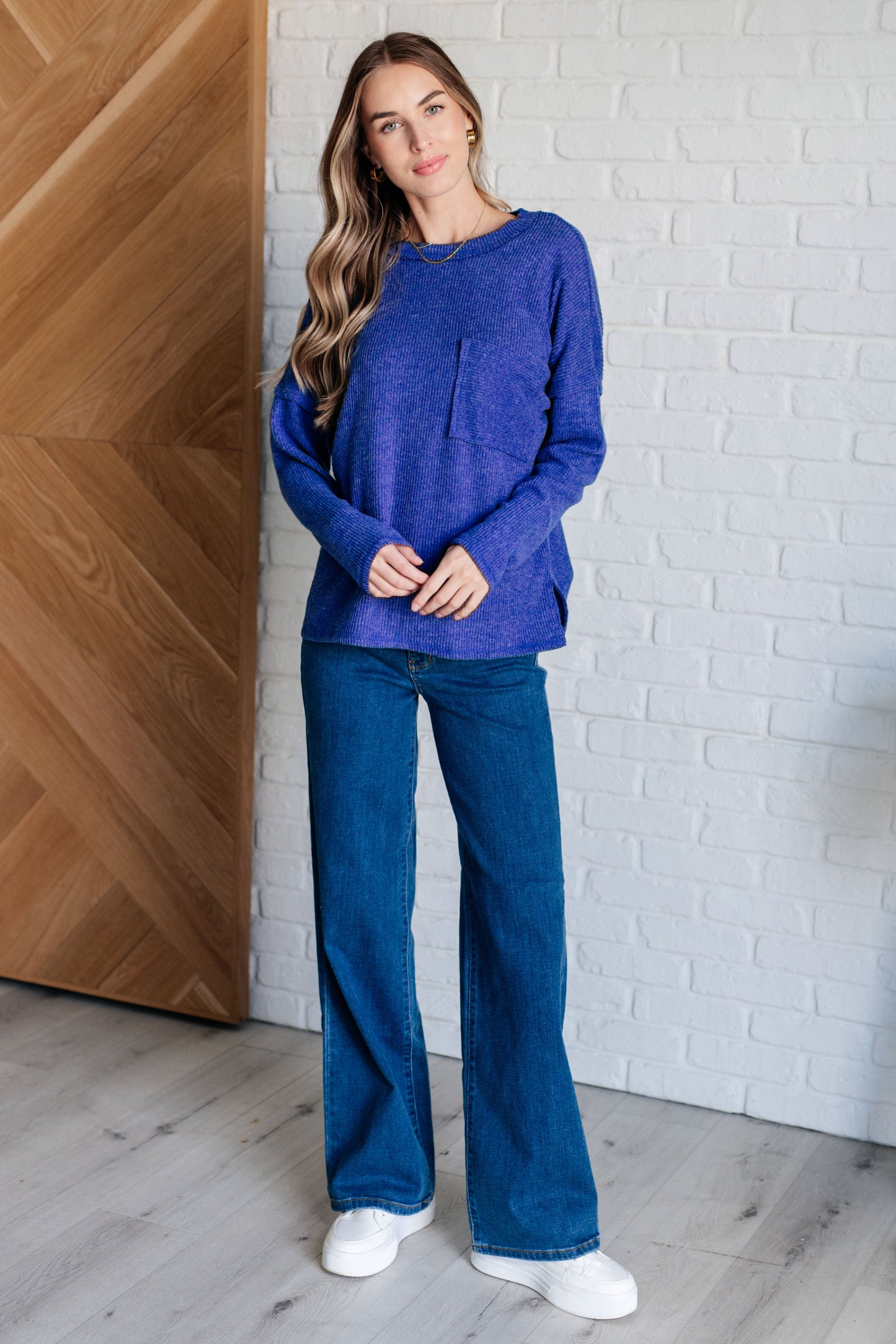 Casual Tuesday Ribbed Knit Sweater | Bright Blue