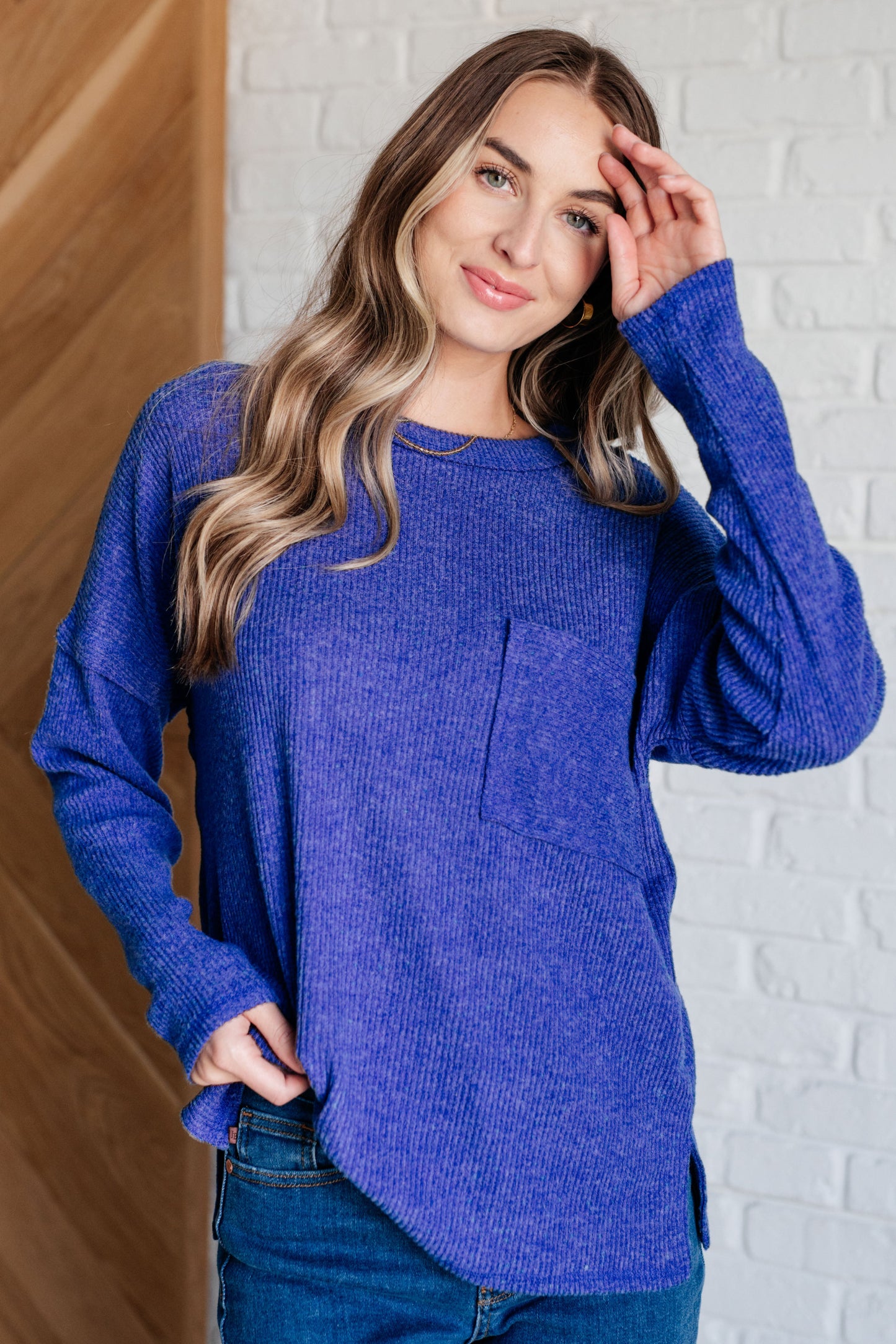 Casual Tuesday Ribbed Knit Sweater | Bright Blue