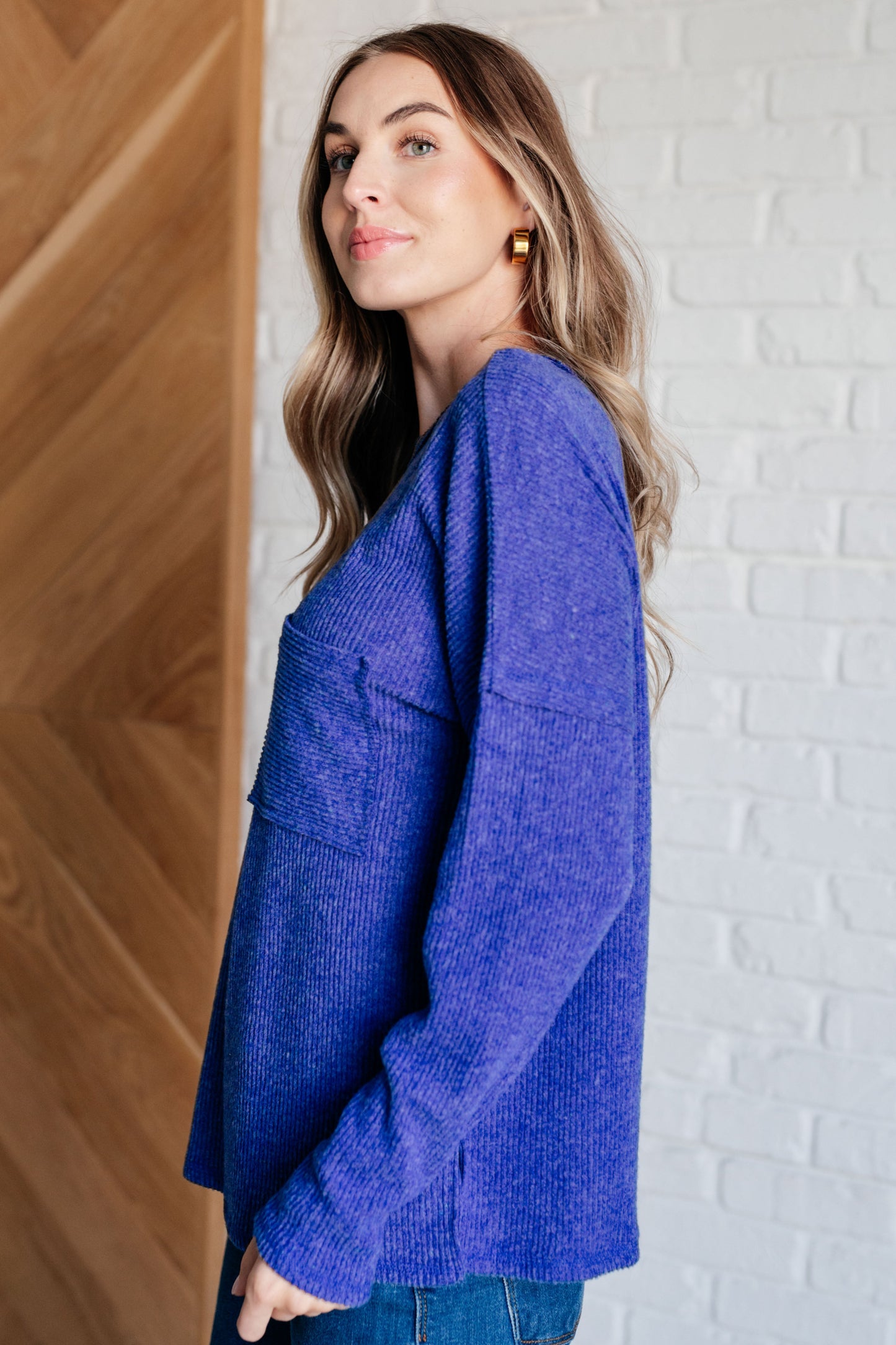 Casual Tuesday Ribbed Knit Sweater | Bright Blue