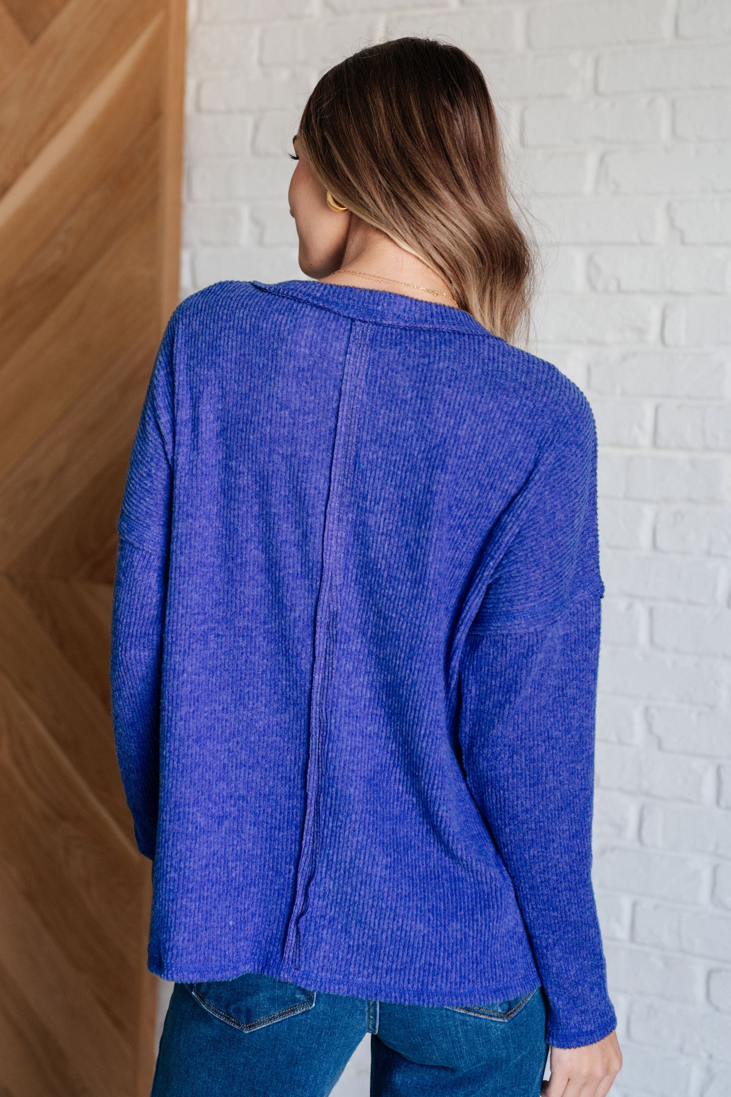 Casual Tuesday Ribbed Knit Sweater | Bright Blue