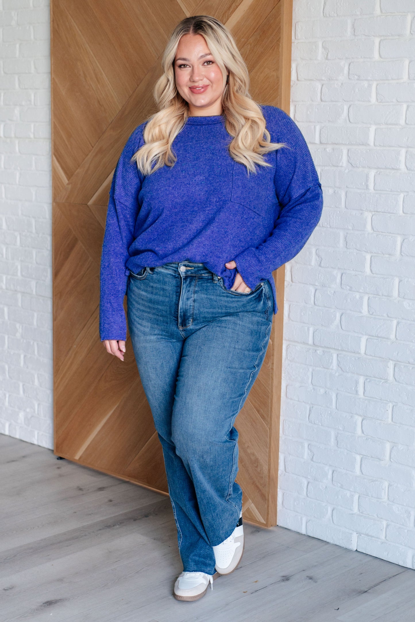 Casual Tuesday Ribbed Knit Sweater | Bright Blue