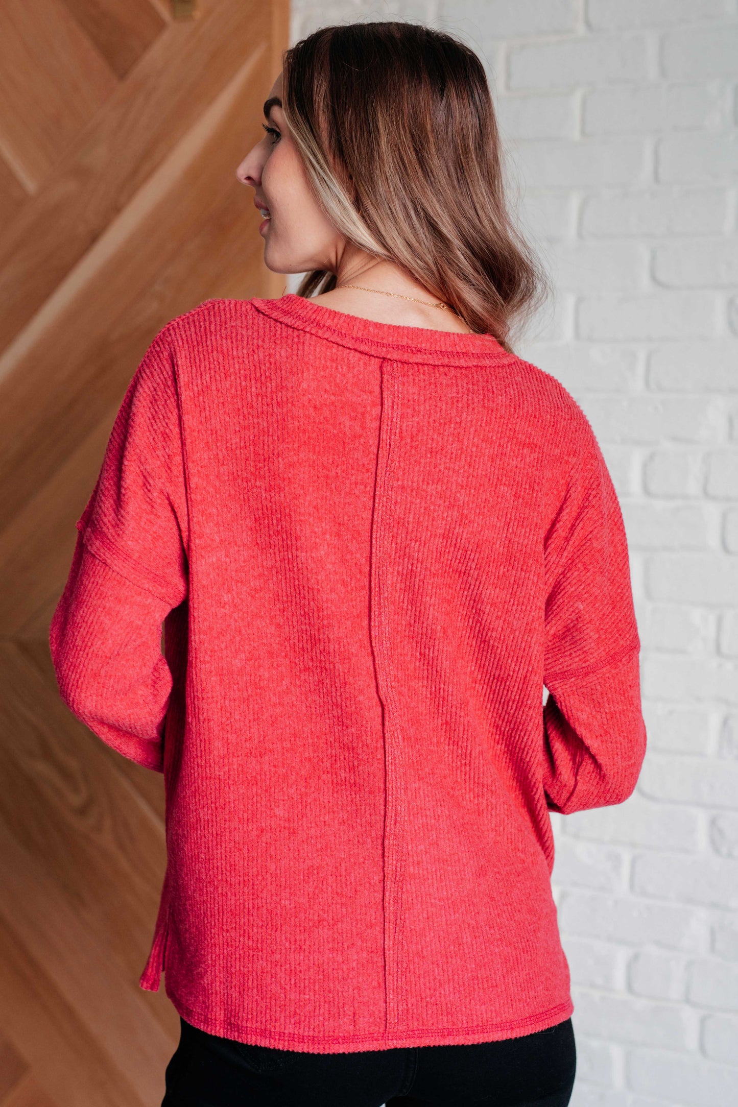 Casual Tuesday Ribbed Knit Sweater | Dark Red