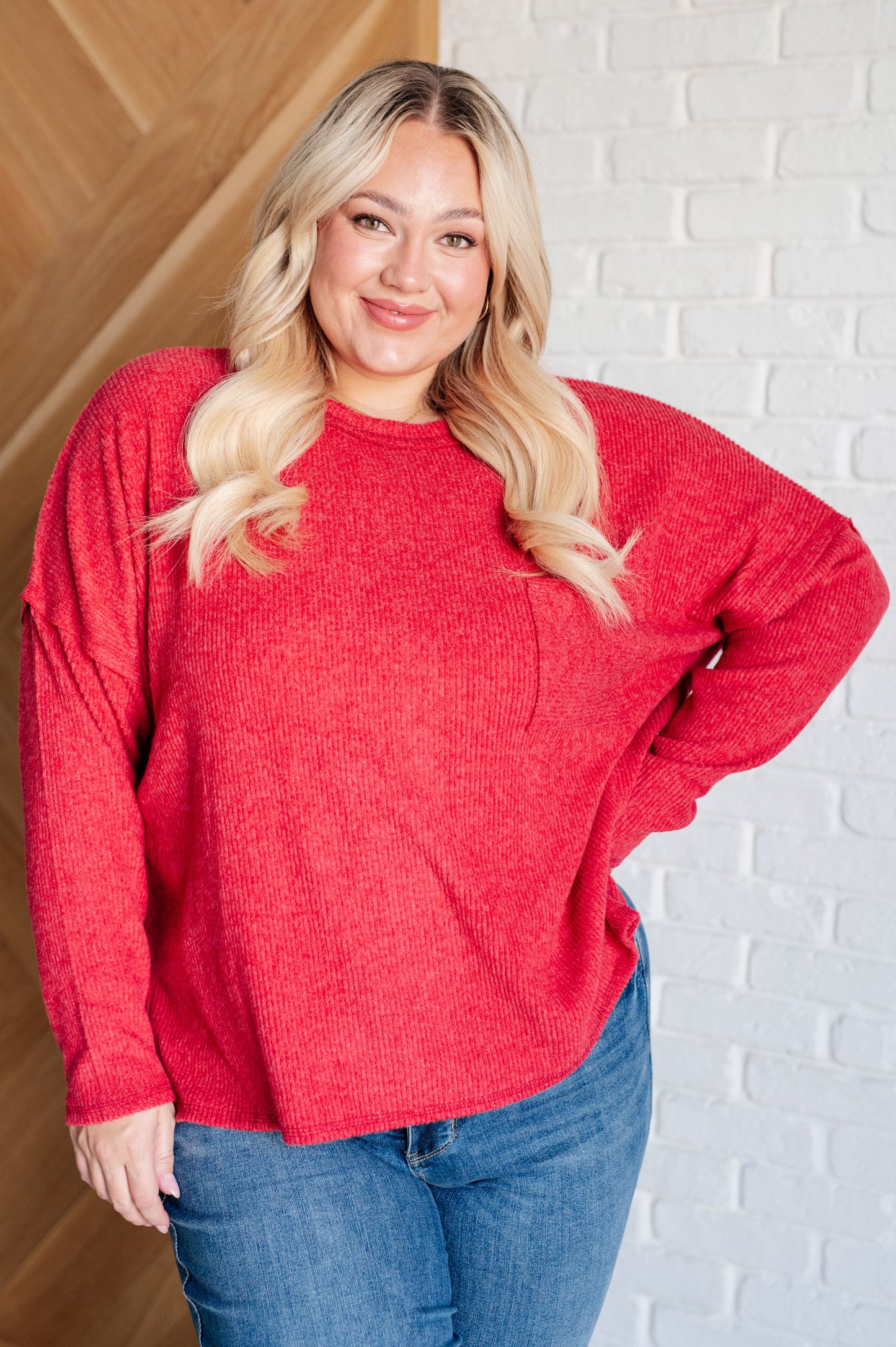 Casual Tuesday Ribbed Knit Sweater | Dark Red