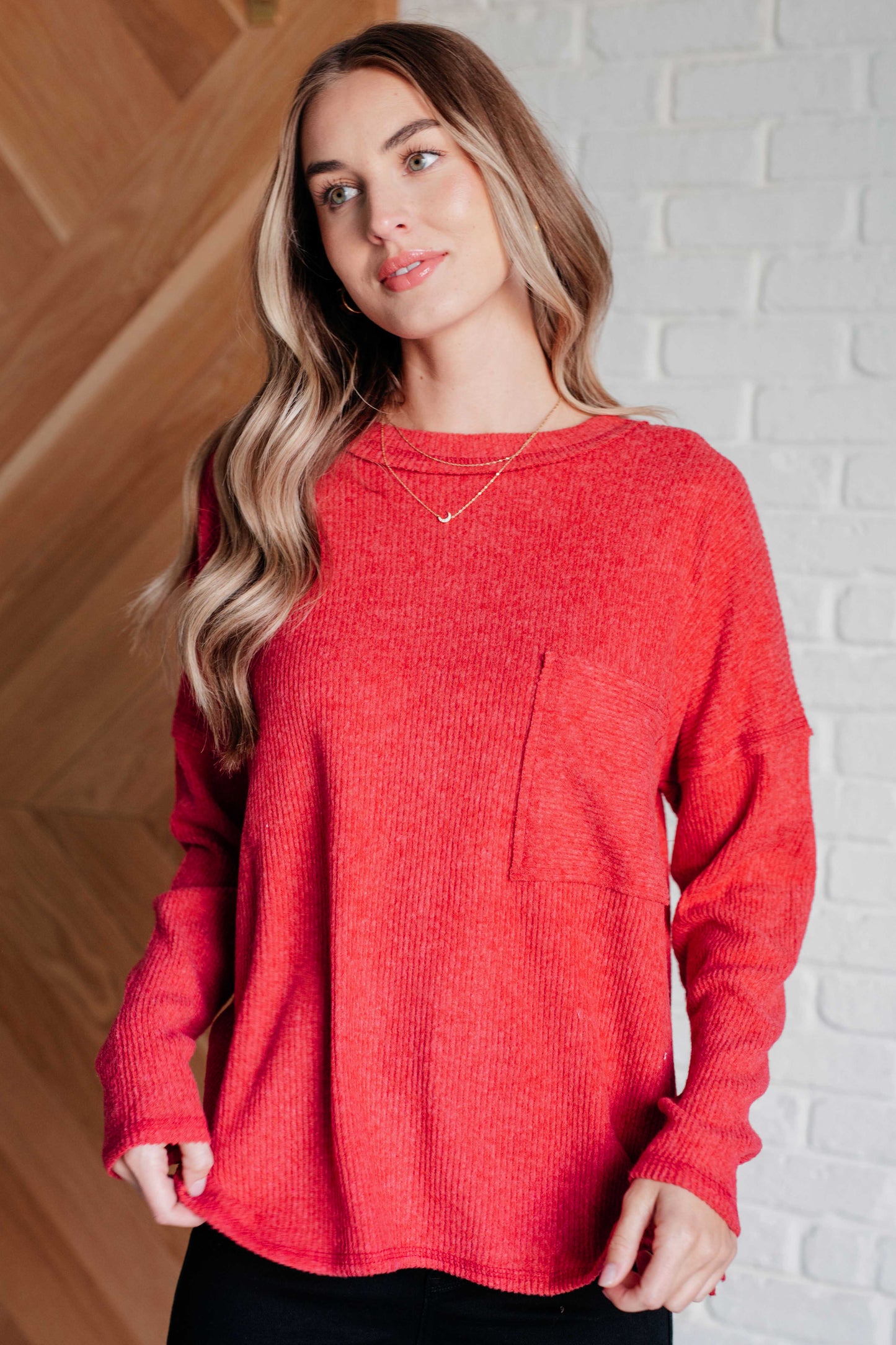 Casual Tuesday Ribbed Knit Sweater | Dark Red