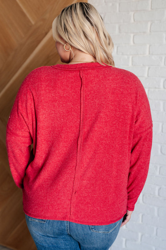 Casual Tuesday Ribbed Knit Sweater | Dark Red