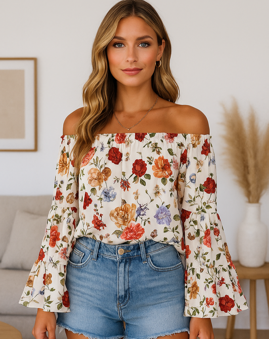 Vanessa Floral Off-Shoulder Top