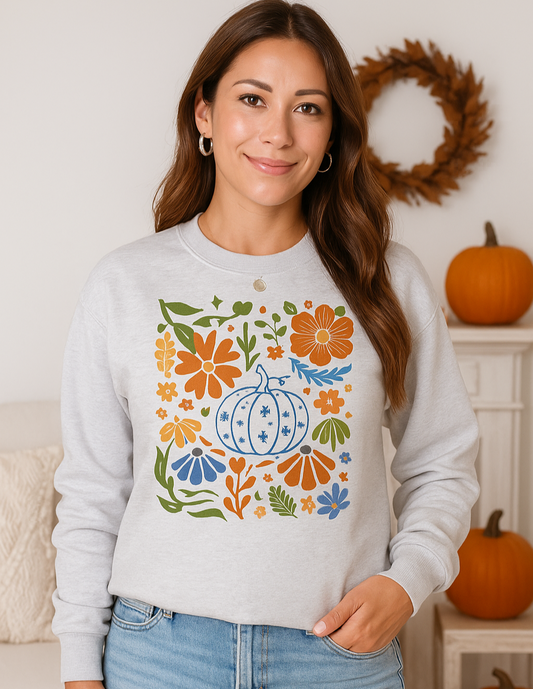Floral Pumpkin Sweatshirt