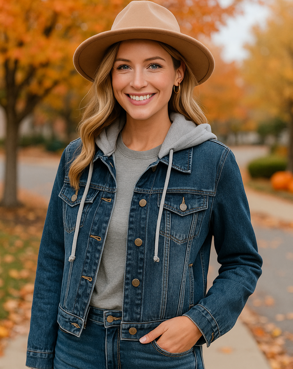 Alaya Hooded Denim Jacket