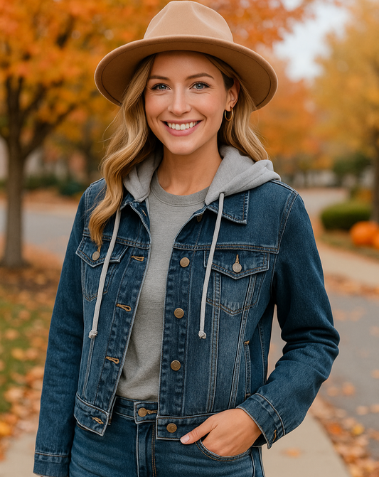 Alaya Hooded Denim Jacket