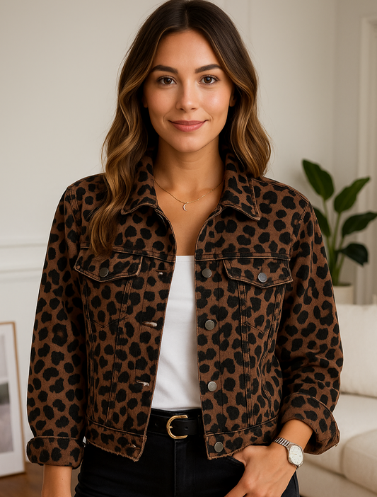 Lorelei Leopard Denim Jacket