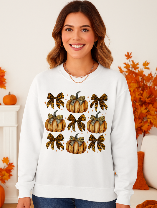 Pumpkins & Bows Graphic Sweatshirt