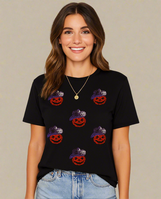 Sequin Pumpkin Graphic Tee