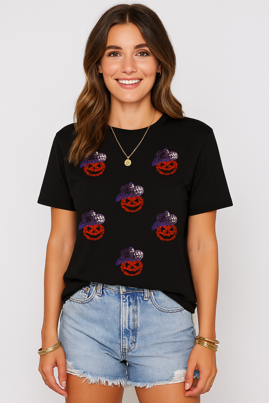 Sequin Pumpkin Graphic Tee