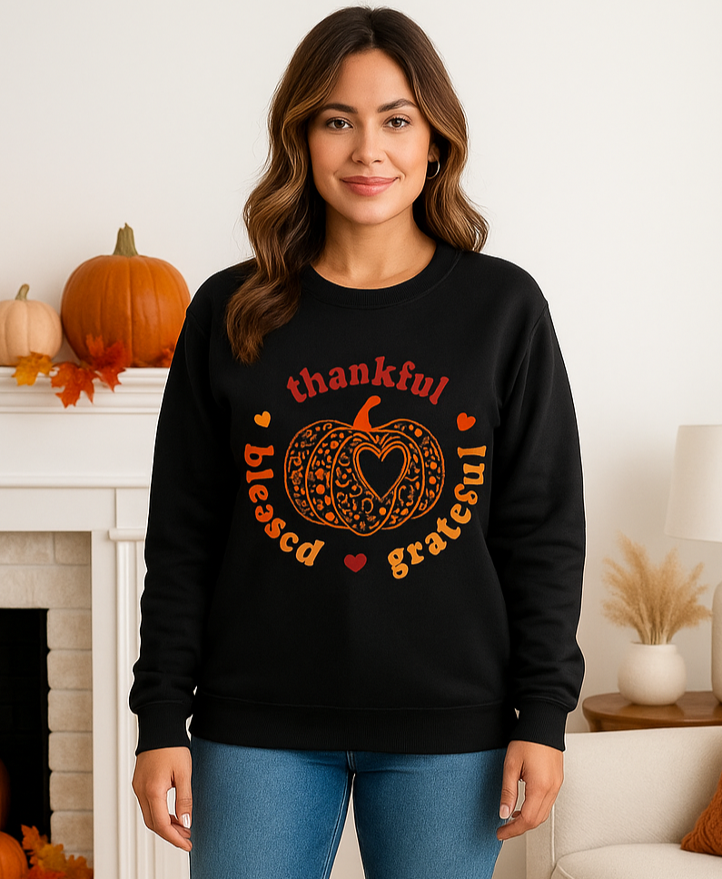 Thankful Pumpkin Graphic Sweatshirt