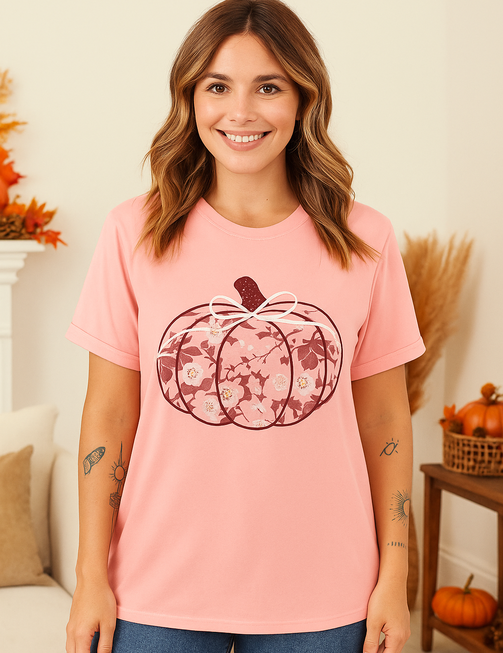 Floral Pumpkin Graphic Tee