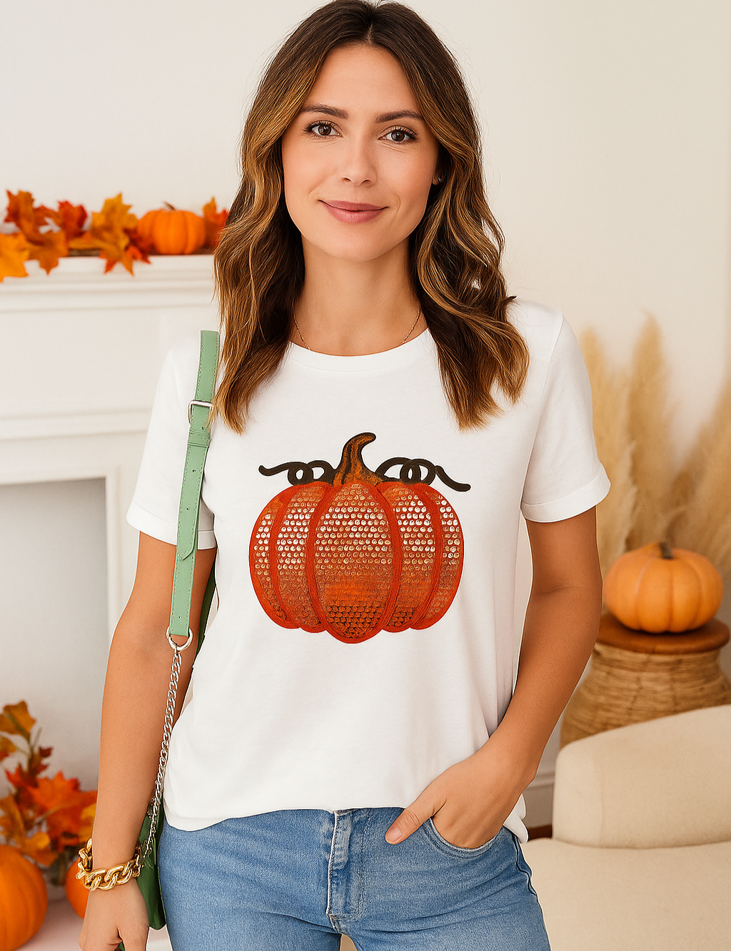Willow Sequin Pumpkin Tee
