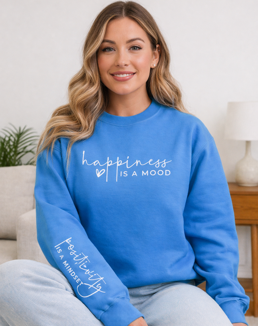 Happiness Is A Mood Graphic Sweatshirt