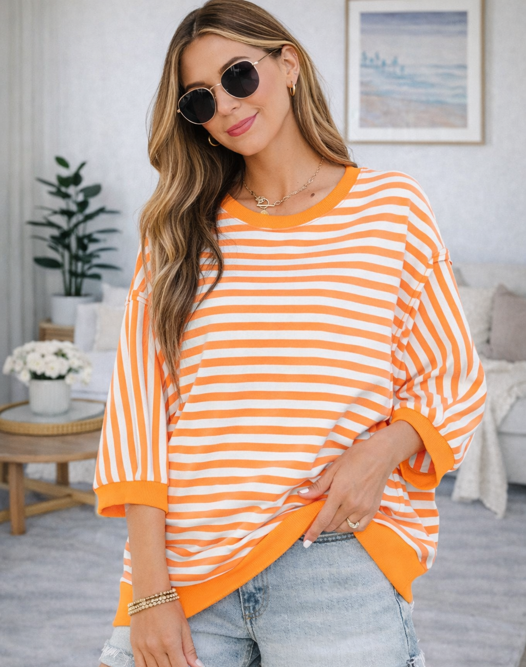 Estrella Striped Pullover Top