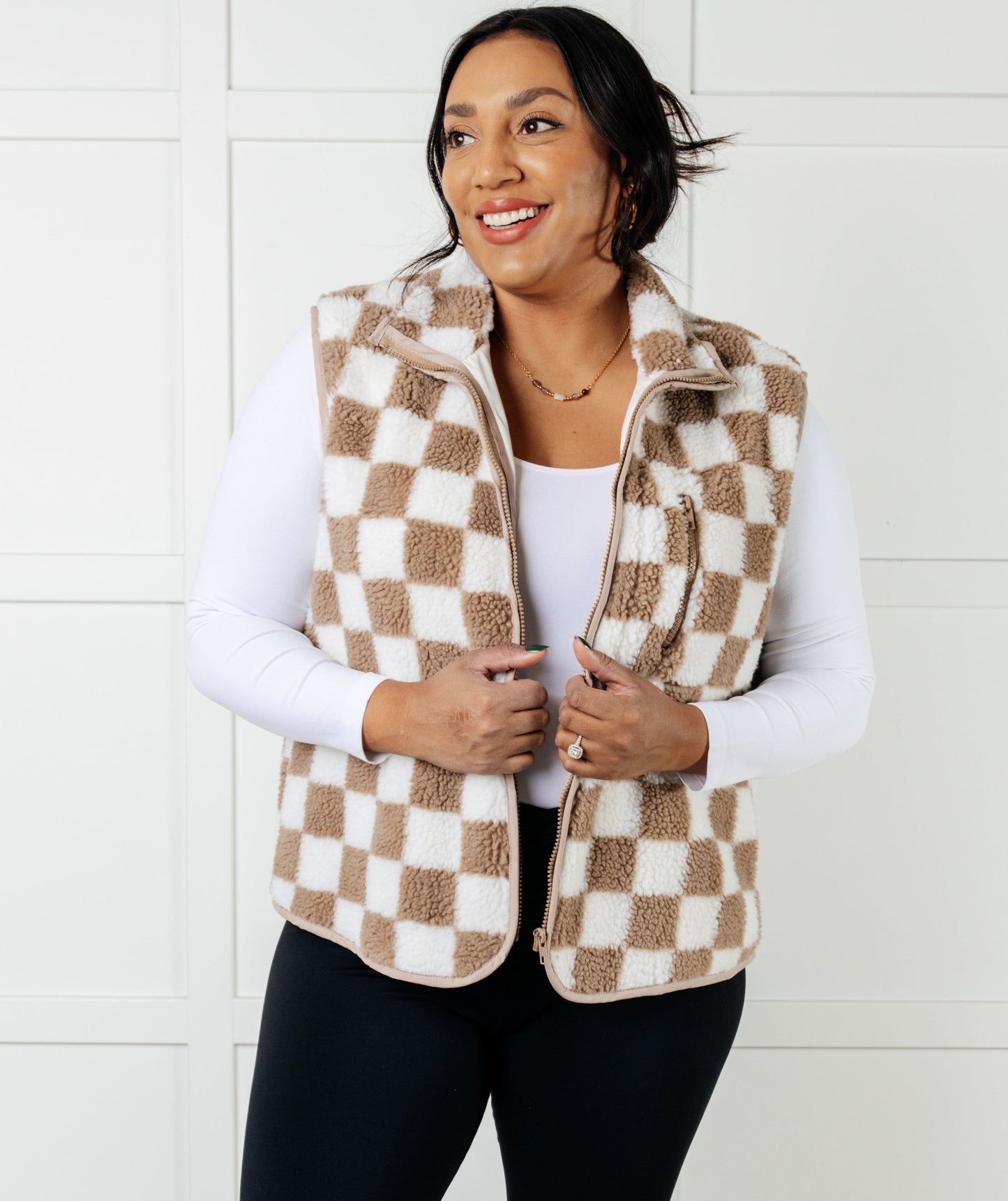 Check it Out Checkered Fleece Vest