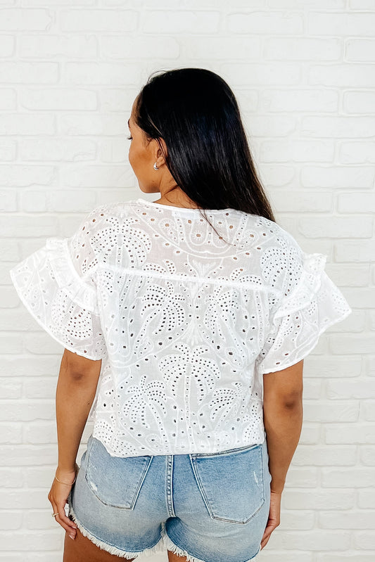 Classy As Heck Eyelet Top | Off White
