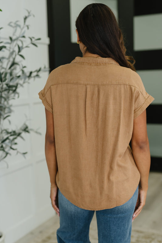 Cloud Nine to Five Blouse | Deep Camel