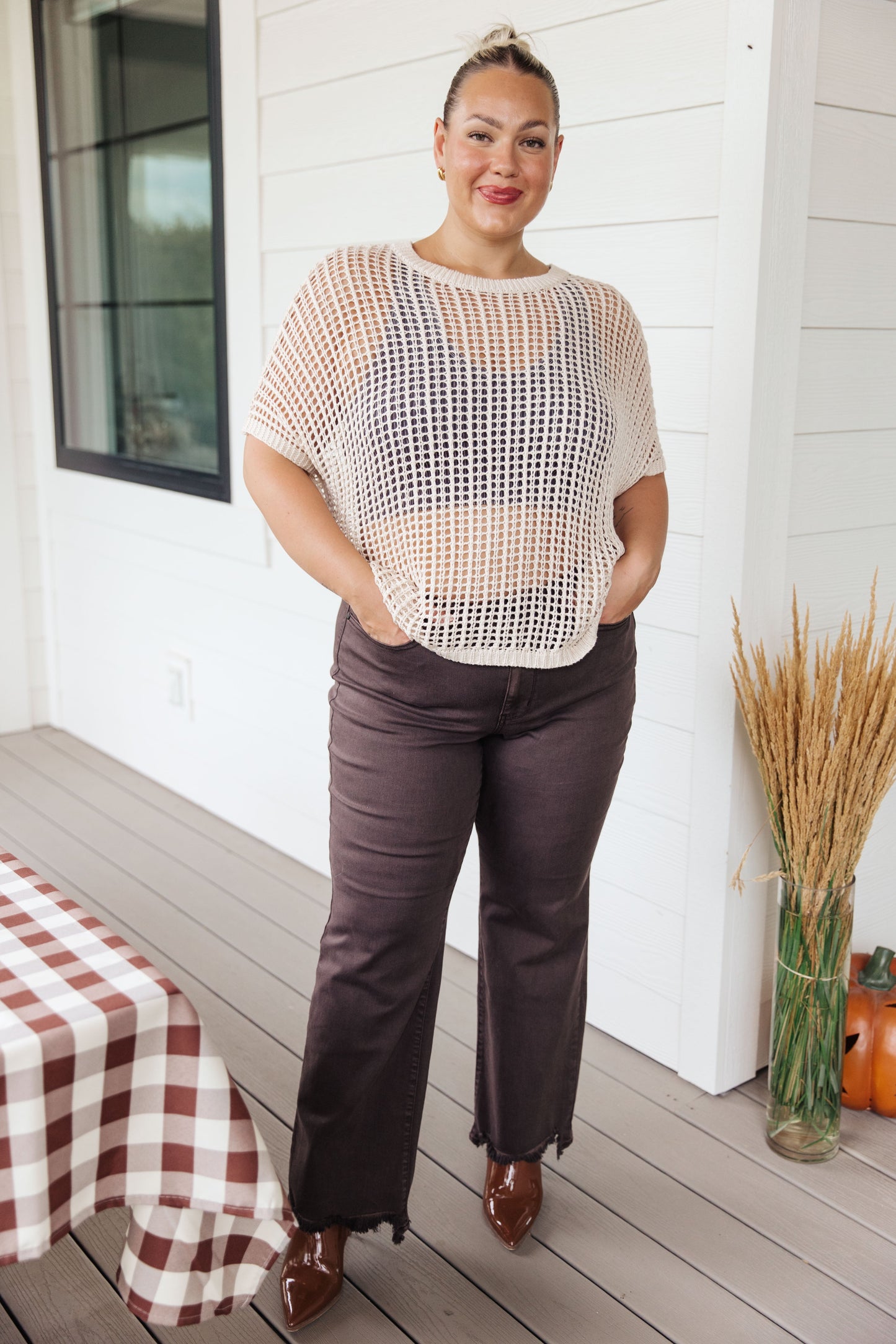 Coastal Dreams Fishnet Top | Cream