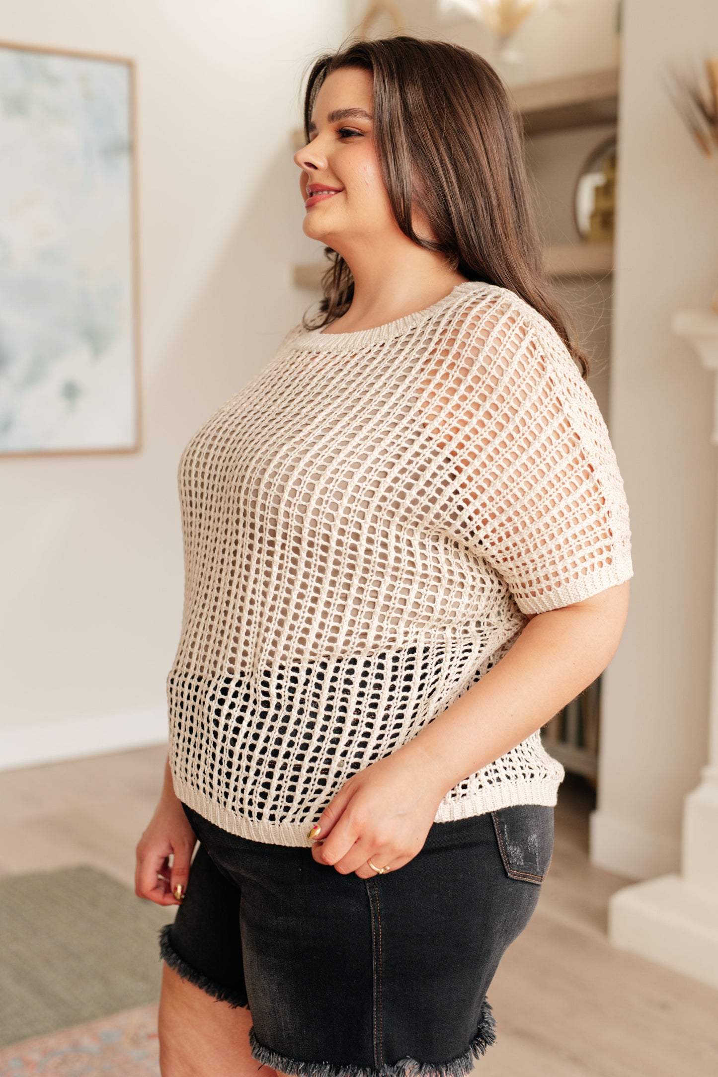 Coastal Dreams Fishnet Top | Cream