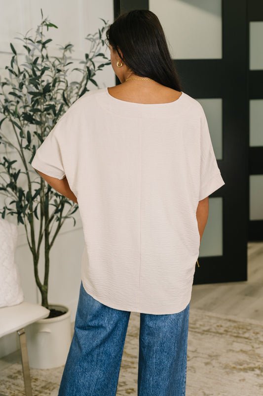 Counter Part Crinkle Top | Sand Beige