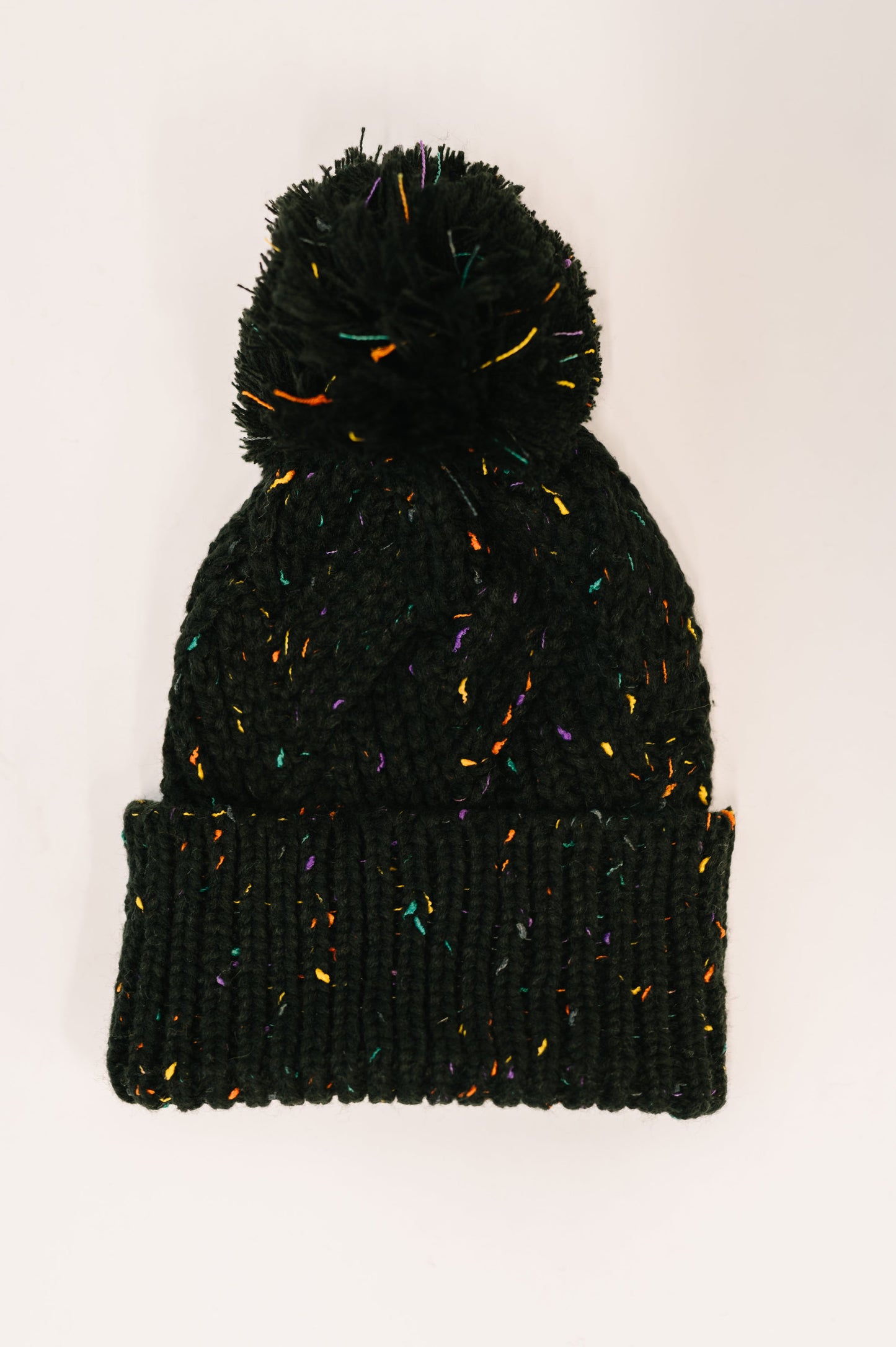Cover Your Ears Pom Pom Beanie | Black