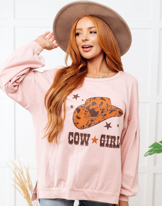 Cow Girl Graphic Pullover