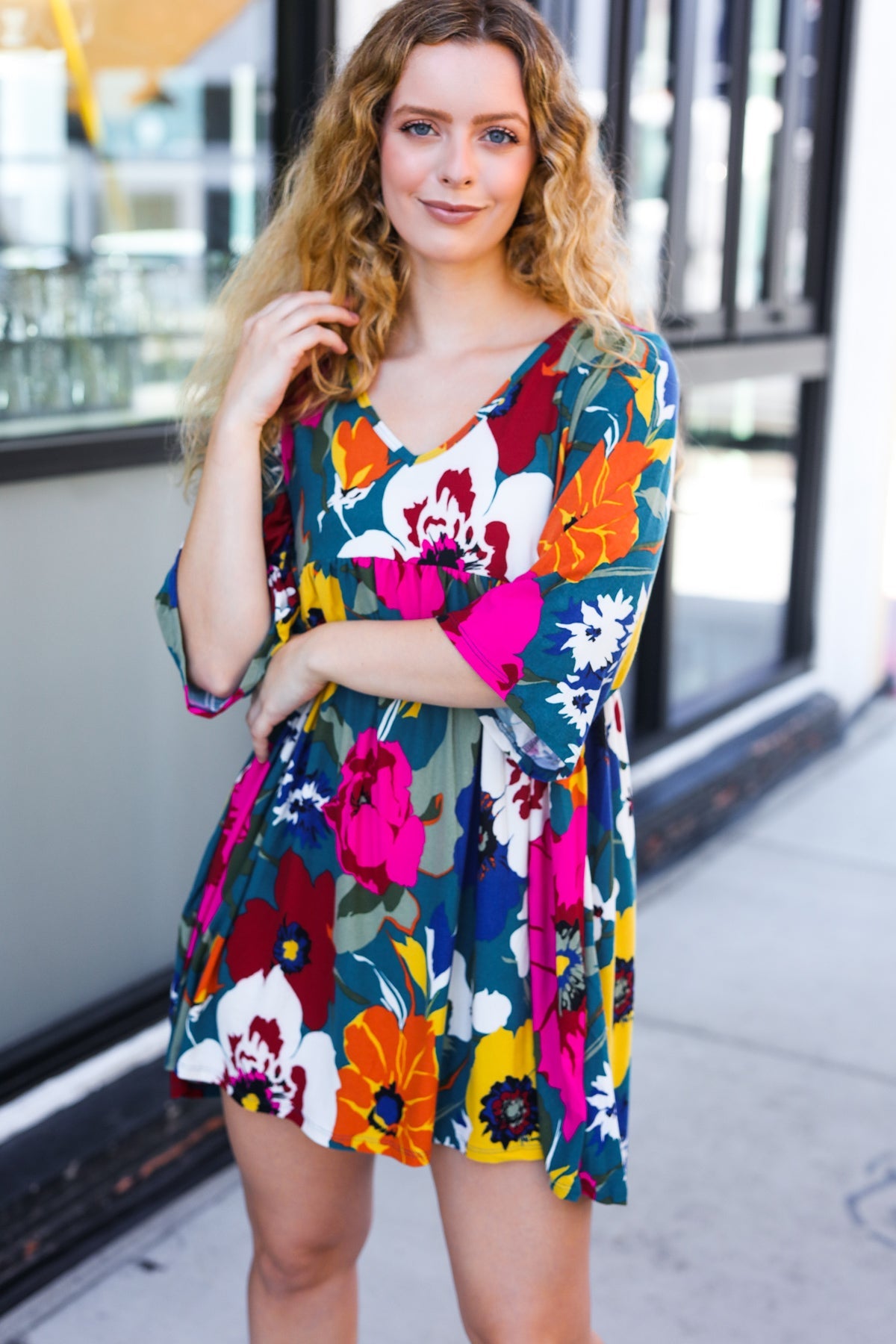 Hello Beautiful Floral Babydoll Dress