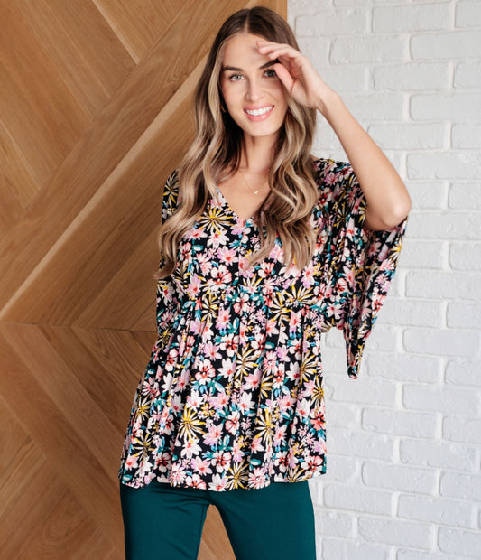 Dreamer Top | Teal & Pink Floral