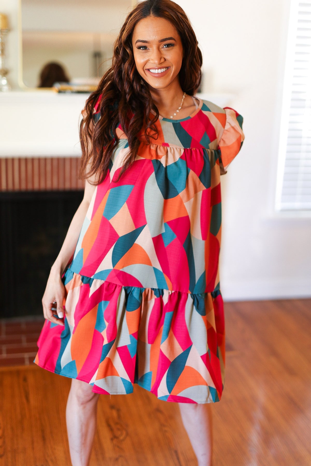 Stand Out Geometric Woven Dress