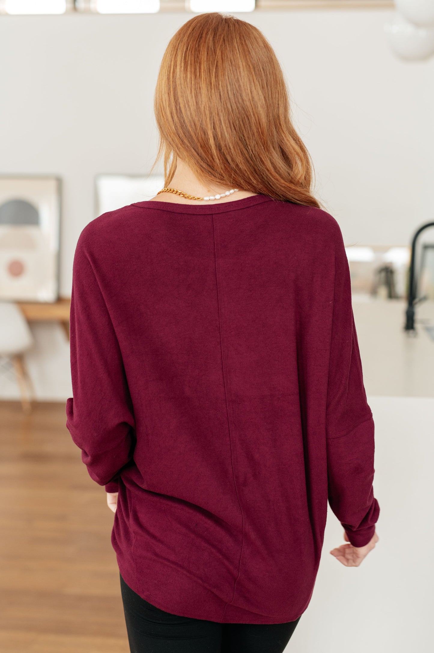 Drive Downtown Dolman Top | Wine